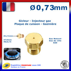 Injecteur gaz ou gicleur gaz de 0,73mm pour cuisinière SAUTER