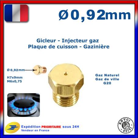 Injecteur gaz ou gicleur gaz de 0,92mm pour cuisinière STOVES