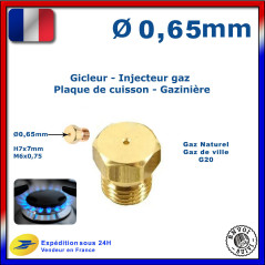 Gicleur gaz de ville 0.65mm 0,65mm cuisinière plaque cuisson