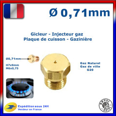 Gicleur gaz de ville 0.71mm 0,71mm cuisinière plaque cuisson