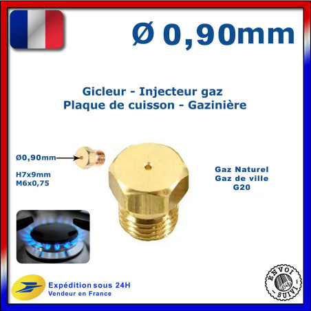 Gicleur gaz de ville 0.90mm 0,90mm cuisinière plaque cuisson