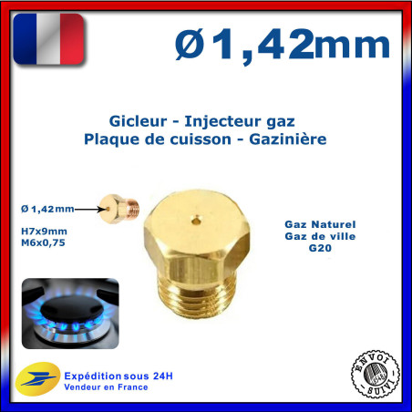 Gicleur gaz de ville 1.42mm 1,42mm cuisinière plaque cuisson