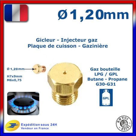 Gicleur gaz bouteille 1.20mm 1,20mm cuisinière gazinière