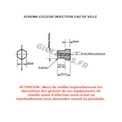 Gicleur gaz de ville 0.60mm 0,60mm cuisinière plaque cuisson