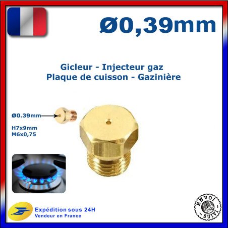 Injecteur gaz ou gicleur gaz de 0,39mm pour cuisinière BEKO