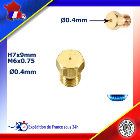Injecteur gaz ou gicleur gaz de 0,40mm pour cuisinière LEISURE