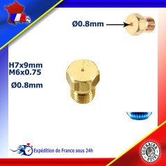 Injecteur gaz ou gicleur gaz de 0,80mm pour cuisinière ROSIERES